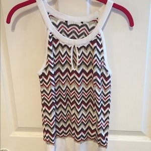 Light knit chevron pattern tank top